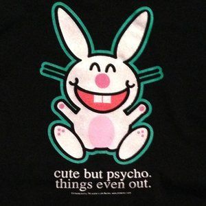 Happy Bunny vintage retro original 00s y2k alt emo goth punk mallcore tshirt tee